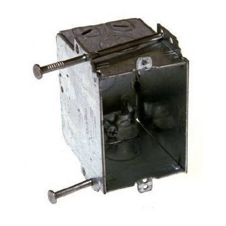 Raco Electrical Box, 15.8 cu in, Switch Box Type, 1 Gang, Steel, Rectangular Shape 8355
